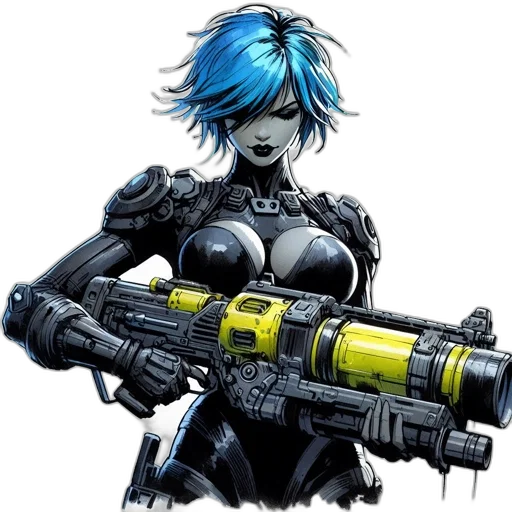 weapon, robot, cyberpunk, concept art transparent PNG cut-out