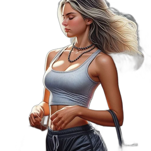 jewelry, hair, dress, comic book art transparent PNG cut-out