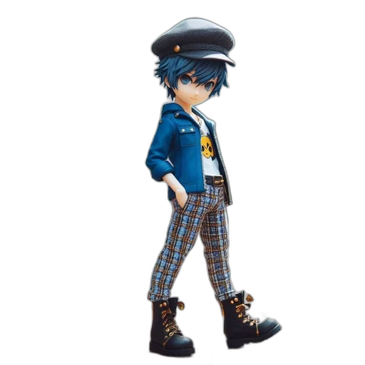 hat, jacket, staff, robot transparent PNG cut-out
