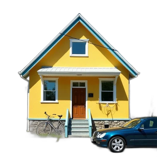 building, car, furniture, 3d render transparent PNG cut-out
