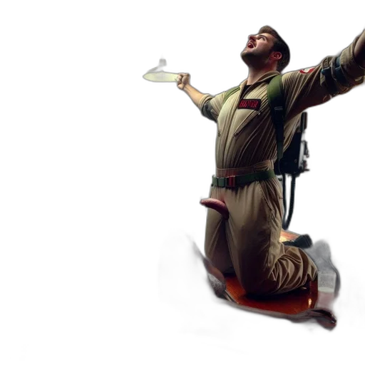 jacket, staff, concept art, 3d render transparent PNG cut-out