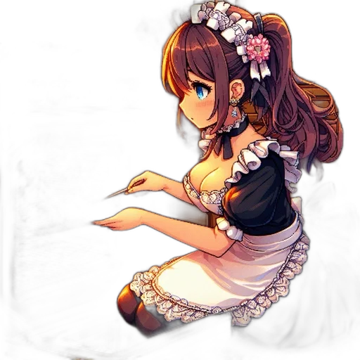 dress, flower, staff, creature transparent PNG cut-out