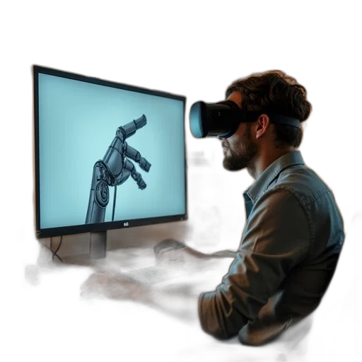 robot, cyberpunk, concept art, man transparent PNG cut-out