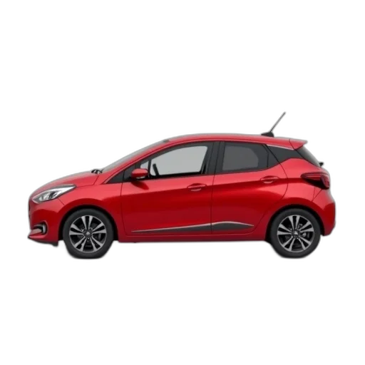 car, 3d render, red, compact transparent PNG cut-out