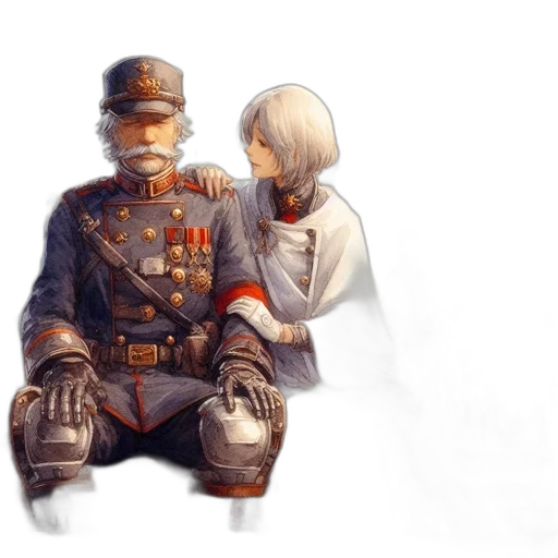 robot, jacket, weapon, staff transparent PNG cut-out