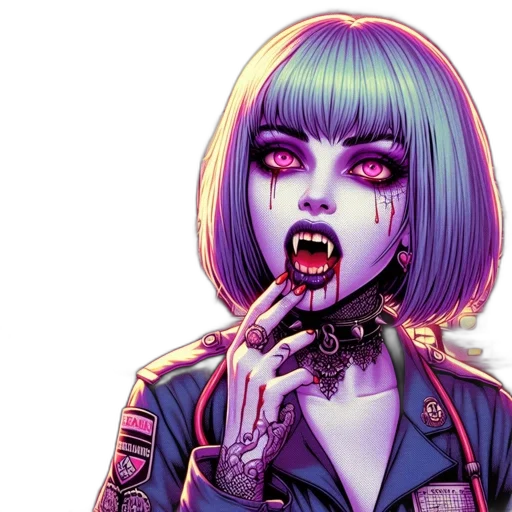 jacket, cyberpunk, comic book art, fantasy art transparent PNG cut-out