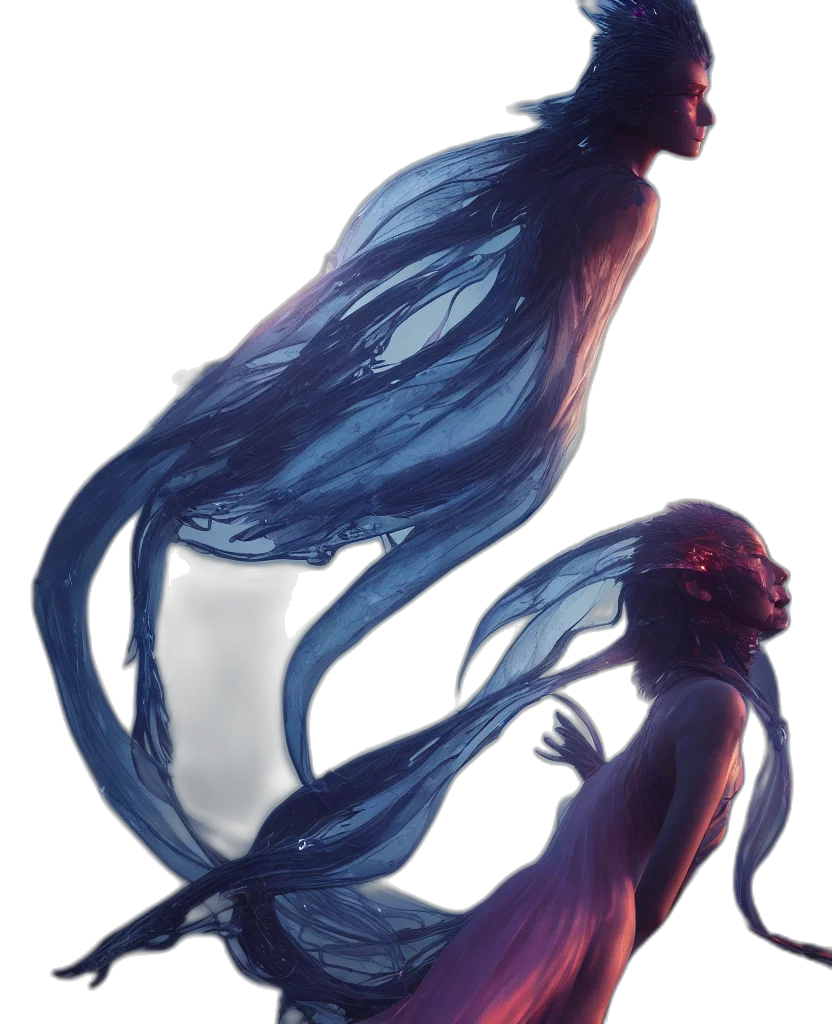 hair, dress, creature, dragon transparent PNG cut-out