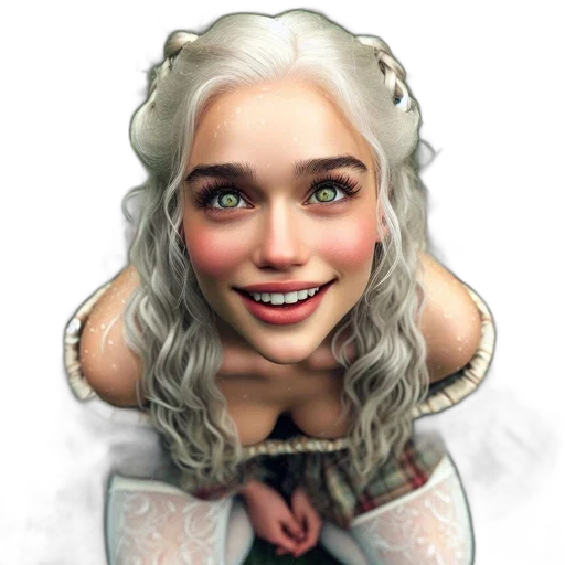 face, dragon, dress, crown transparent PNG cut-out