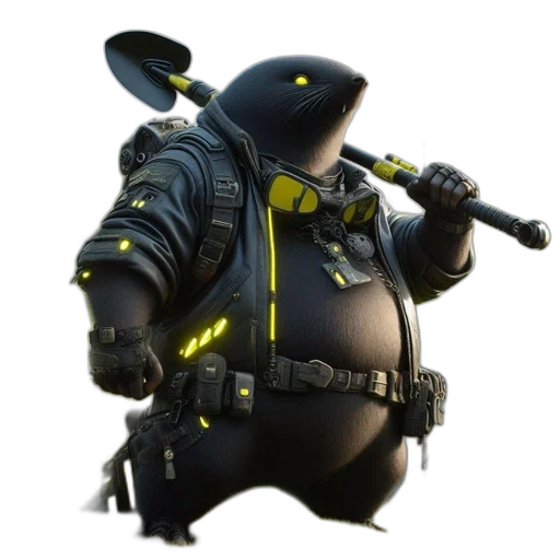 weapon, staff, animal, robot transparent PNG cut-out