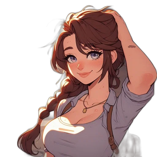 dress, staff, crown, hair transparent PNG cut-out