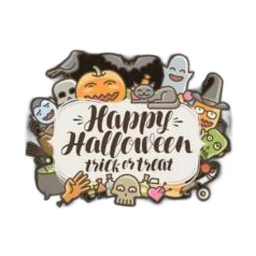 festive, halloween-themed, graphic, cute transparent PNG cut-out