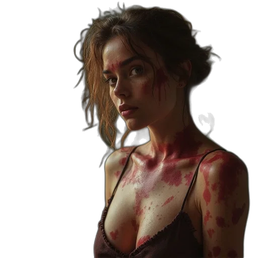 dress, face, concept art, oil painting transparent PNG cut-out