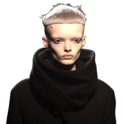 face, jacket, mask, hair transparent PNG cut-out