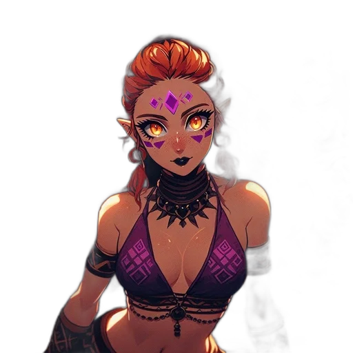 mask, staff, jewelry, fantasy art transparent PNG cut-out