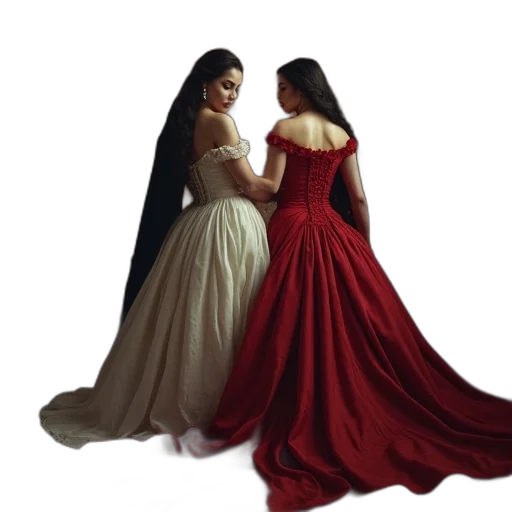 dress, crown, jewelry, 3d render transparent PNG cut-out