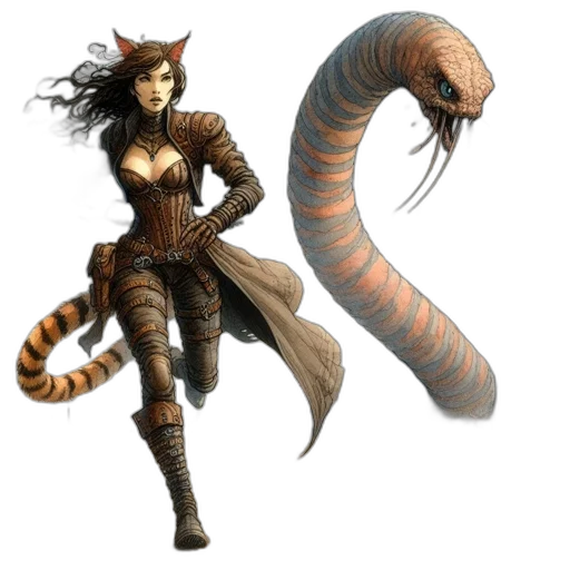 dragon, creature, staff, fantasy art transparent PNG cut-out