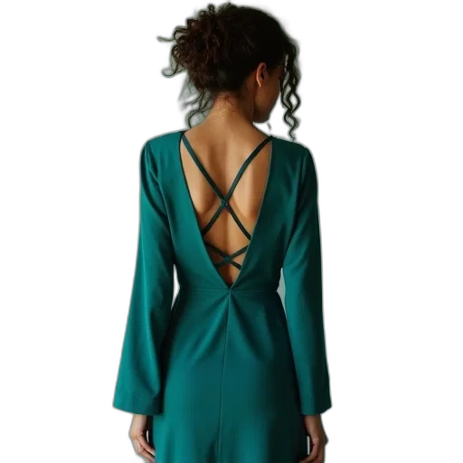 dress, jacket, jewelry, green transparent PNG cut-out