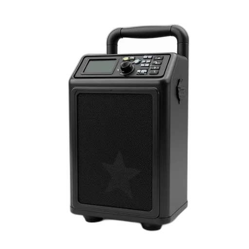 3d render, black, portable, speaker transparent PNG cut-out
