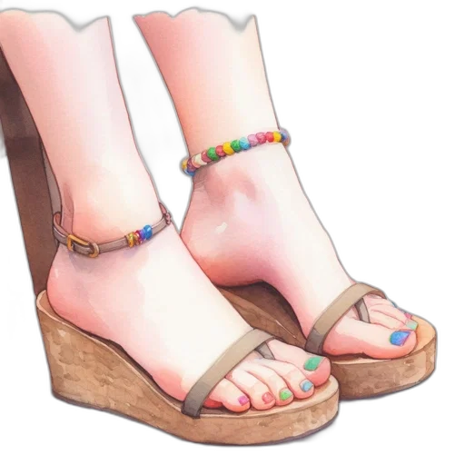 shoes, jewelry, watercolor, 3d render transparent PNG cut-out
