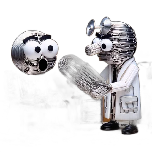 robot, jewelry, staff, 3d render transparent PNG cut-out