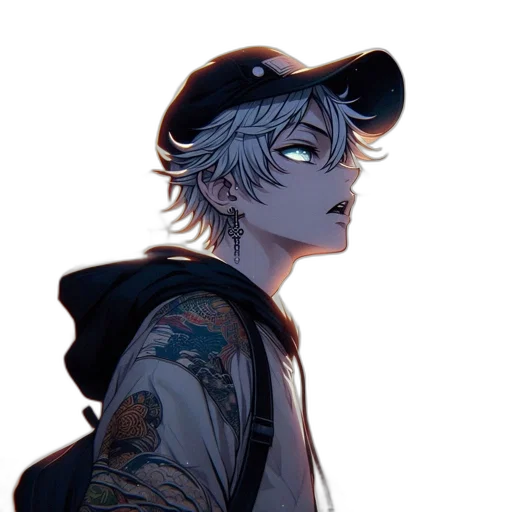 hat, jacket, face, staff transparent PNG cut-out