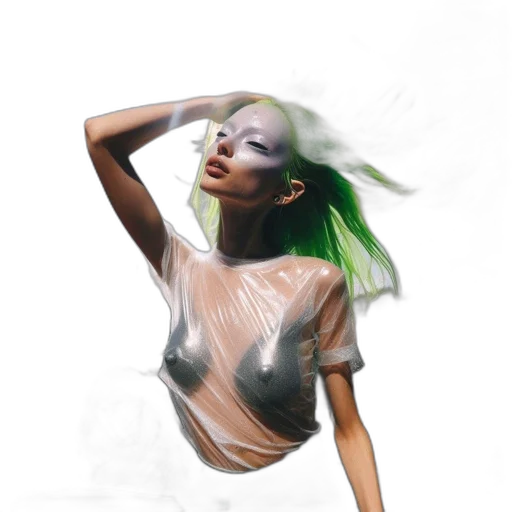 dress, hair, creature, face transparent PNG cut-out