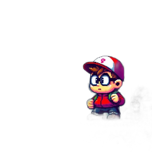 hat, weapon, pixel art, 3d render transparent PNG cut-out