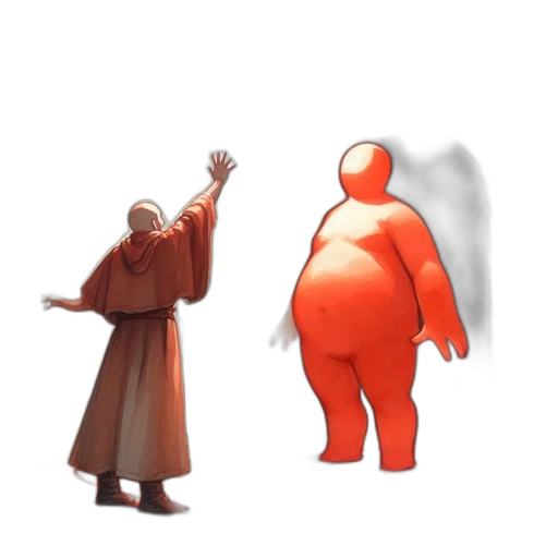 creature, jacket, robot, staff transparent PNG cut-out