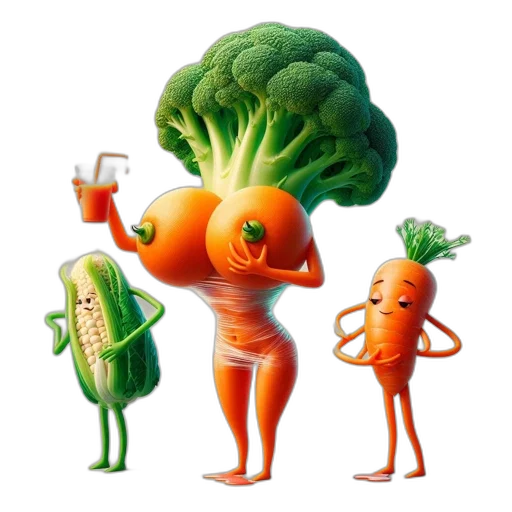 food, concept art, three, anthropomorphic transparent PNG cut-out