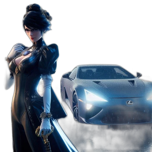 car, concept art, fantasy art, 3d render transparent PNG cut-out