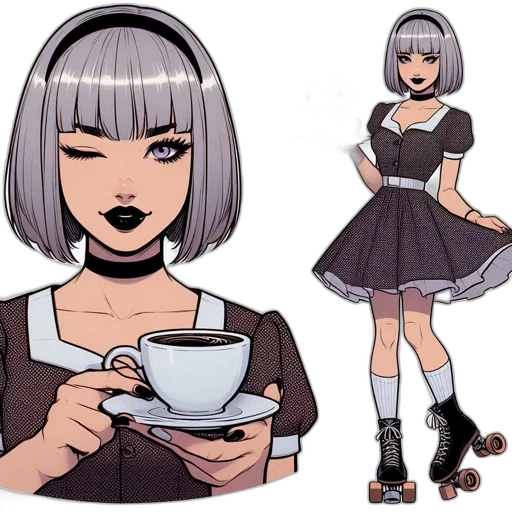 dress, concept art, comic book art, anime transparent PNG cut-out