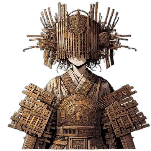 robot, mask, crown, staff transparent PNG cut-out