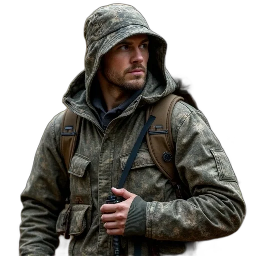jacket, photorealistic, concept art, rain transparent PNG cut-out