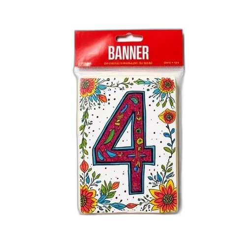 colorful, hand-drawn, banner, number transparent PNG cut-out