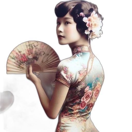dress, umbrella, flower, photorealistic transparent PNG cut-out