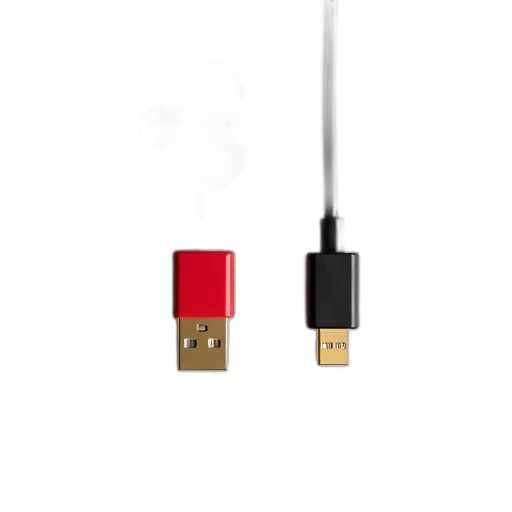 3d render, red, black, usb transparent PNG cut-out