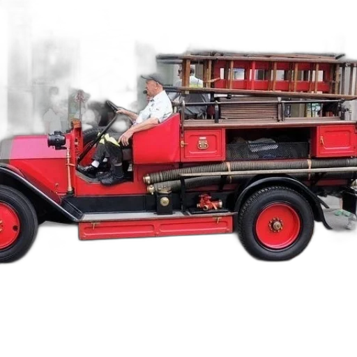 car, 3d render, fire, man transparent PNG cut-out