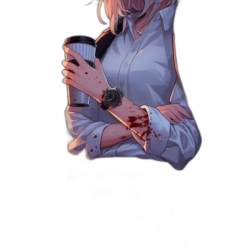 jacket, staff, weapon, robot transparent PNG cut-out