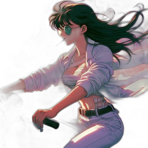 weapon, sword, jacket, vaporwave transparent PNG cut-out