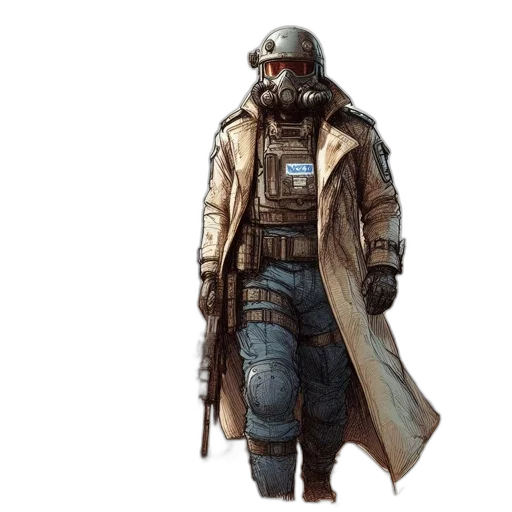 jacket, concept art, fantasy art, cyberpunk transparent PNG cut-out