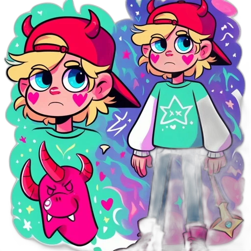creature, concept art, cartoon, vaporwave transparent PNG cut-out