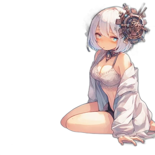 dress, flower, crown, creature transparent PNG cut-out