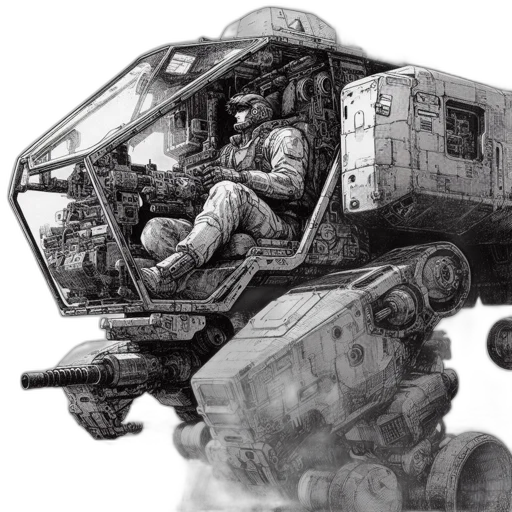 weapon, robot, car, concept art transparent PNG cut-out