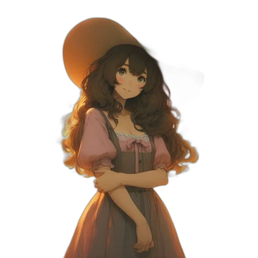 dress, hat, staff, crown transparent PNG cut-out