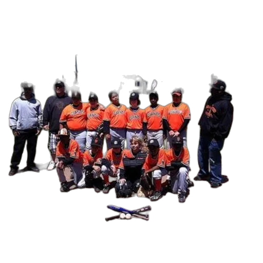 staff, baseball, team, poses transparent PNG cut-out