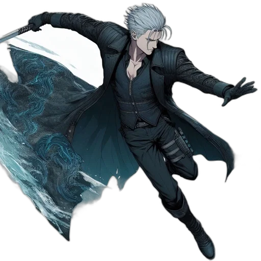 creature, dragon, jacket, staff transparent PNG cut-out