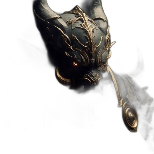 mask, dragon, crown, weapon transparent PNG cut-out