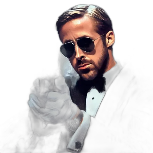 jacket, face, photorealistic, pixel art transparent PNG cut-out