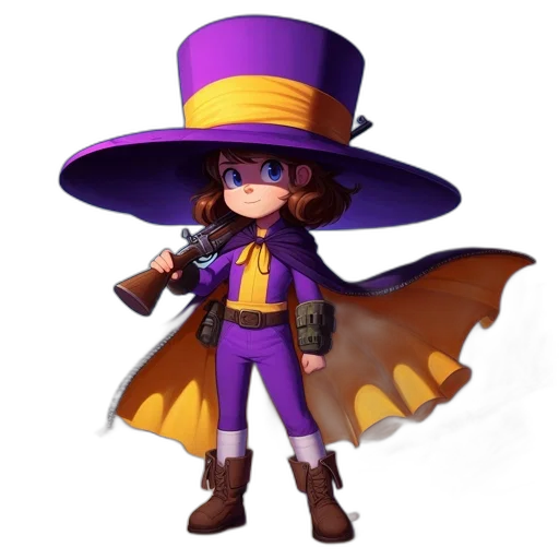 staff, hat, jacket, weapon transparent PNG cut-out