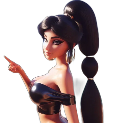 dress, staff, jewelry, hair transparent PNG cut-out